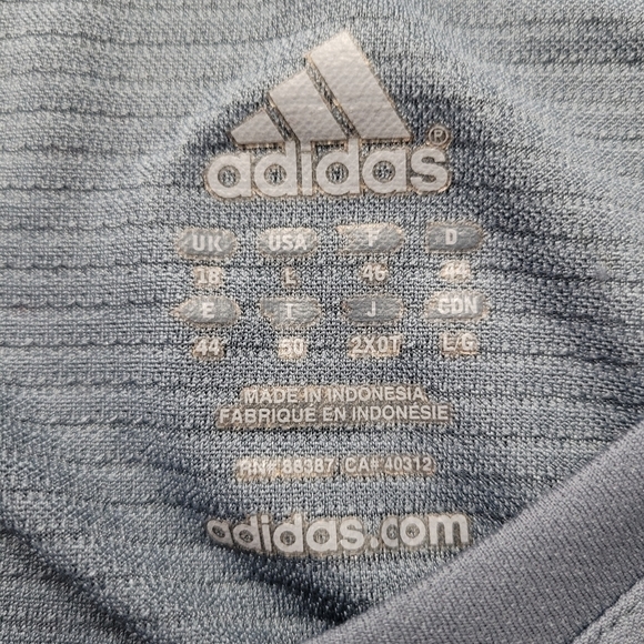 ADIDAS Athletic Top Size Large Grey - Picture 5 of 7